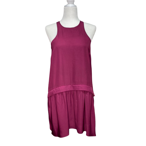 LIKELY for REVOLVE | sz S Women's Dark Red Pasadena Drop Waist Sleeveless Dress - Picture 1 of 7